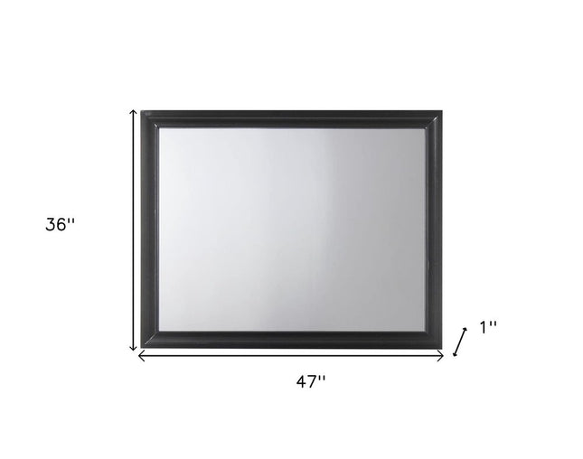 36" Black Wood Dresser Mount Framed Mirror