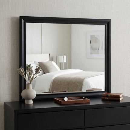 36" Black Wood Dresser Mount Framed Mirror HomeRoots