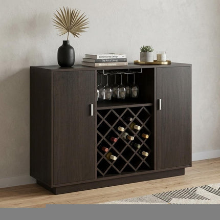 47" Espresso Server with Two Doors HomeRoots