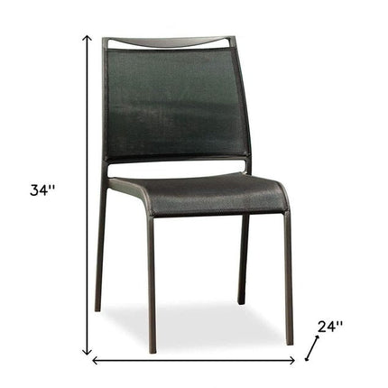 Set of Four Gray Aluminum Dining Side Chairs HomeRoots