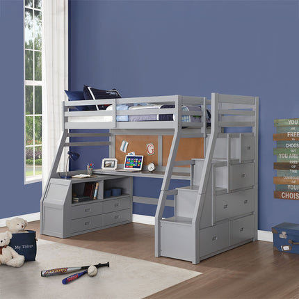 ACME 37445 Jason II Loft Bed & Storage Ladder, Gray (1Set/4Ctn)