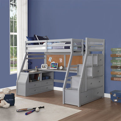 ACME 37445 Jason II Loft Bed & Storage Ladder, Gray (1Set/4Ctn) ACME Furniture