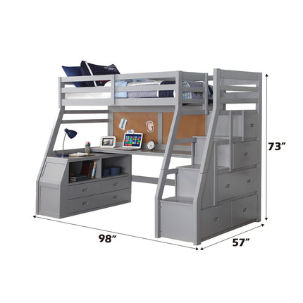ACME 37445 Jason II Loft Bed & Storage Ladder, Gray (1Set/4Ctn)