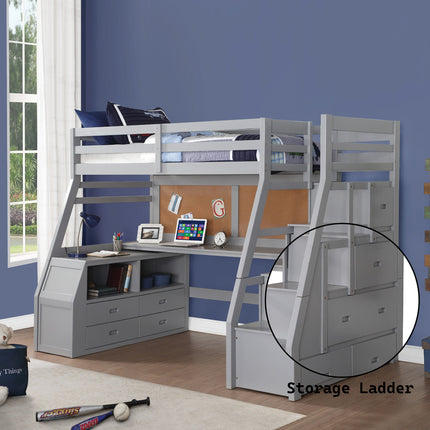 ACME 37445 Jason II Loft Bed & Storage Ladder, Gray (1Set/4Ctn)
