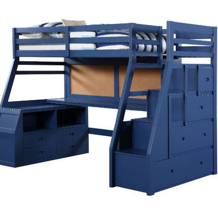 ACME 37455 Jason II Storage Twin Loft Bed (1Set/4Ctn), Navy Blue