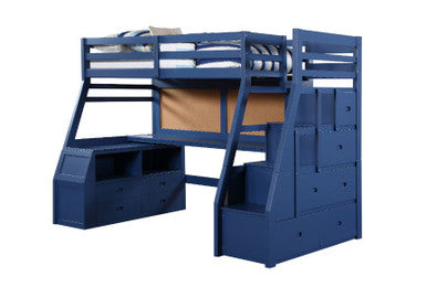 ACME 37455 Jason II Storage Twin Loft Bed (1Set/4Ctn), Navy Blue ACME Furniture