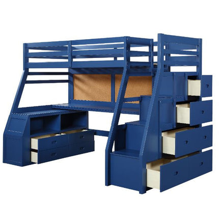 ACME 37455 Jason II Storage Twin Loft Bed (1Set/4Ctn), Navy Blue