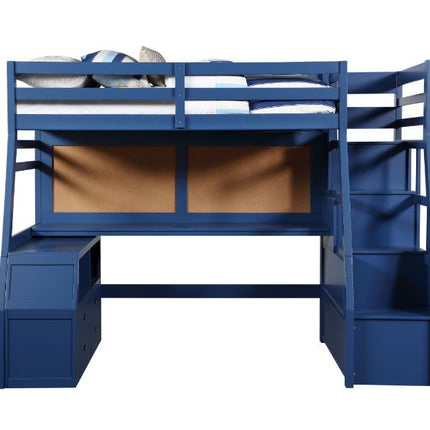 ACME 37455 Jason II Storage Twin Loft Bed (1Set/4Ctn), Navy Blue