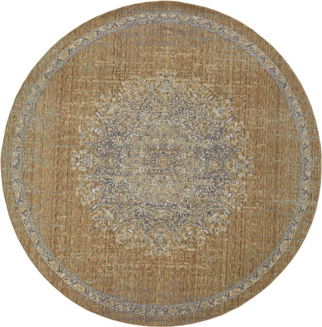 9' X 13' Brown And Gray Wool Medallion Area Rug HomeRoots