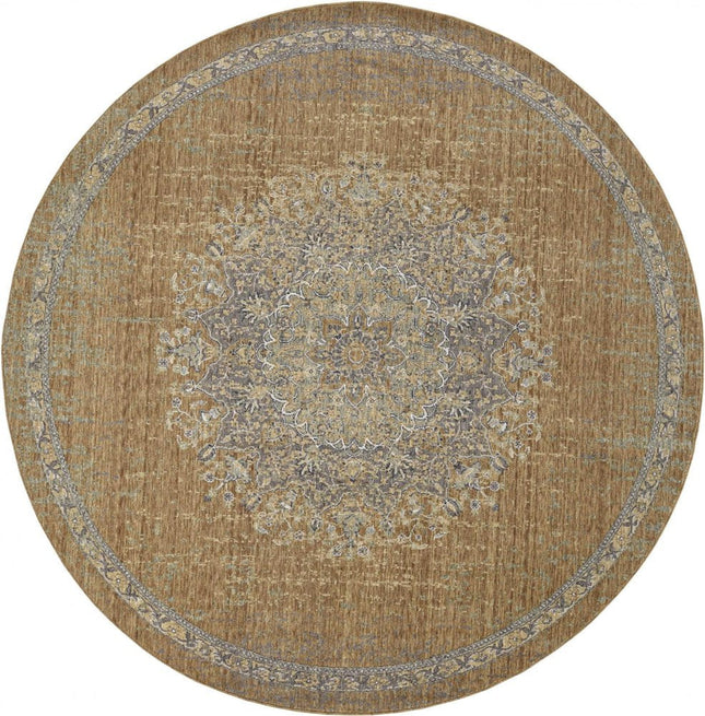 9' X 13' Brown And Gray Wool Medallion Area Rug HomeRoots