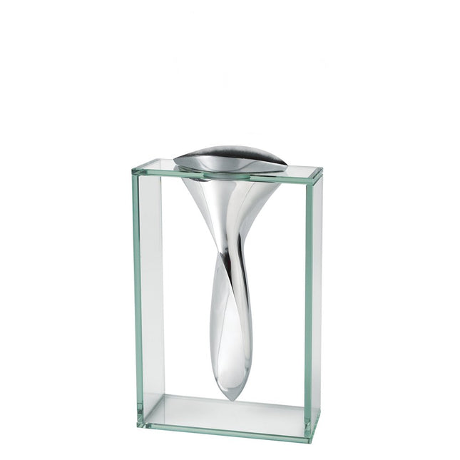 14" Clear Cylinder Aluminum And Crystal Glass Table Vase HomeRoots