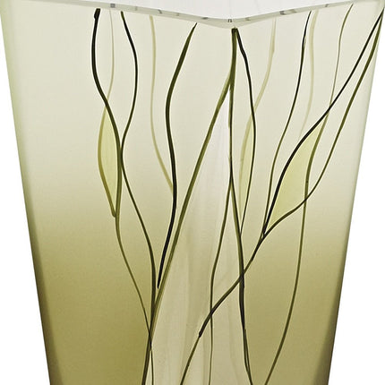 8" Green Cylinder Crystal Glass Table Vase HomeRoots