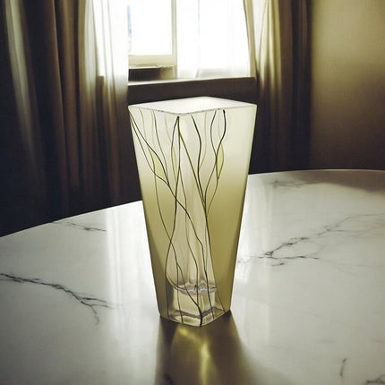 8" Green Cylinder Crystal Glass Table Vase HomeRoots
