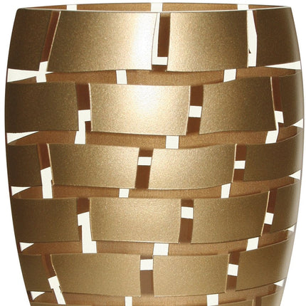 12" Gold And Clear Geometric Oval Lead Free Crystal Table Vase HomeRoots