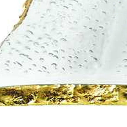 18 Mouth Blown Rectangular Edge Gold Leaf Serving Platter Or Tray HomeRoots
