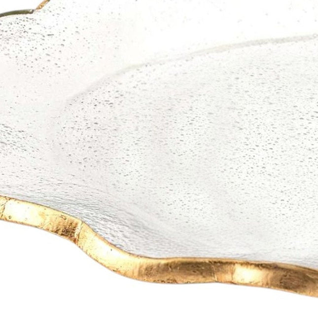 10" Clear And Gold Glass Platter HomeRoots