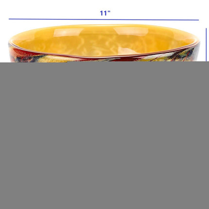 11 Mouth Blown Art Glass Centerpiece Or Punch Bowl HomeRoots
