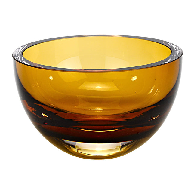 6" Amber Mouth Blown Crystal Thick Walled Bowl HomeRoots