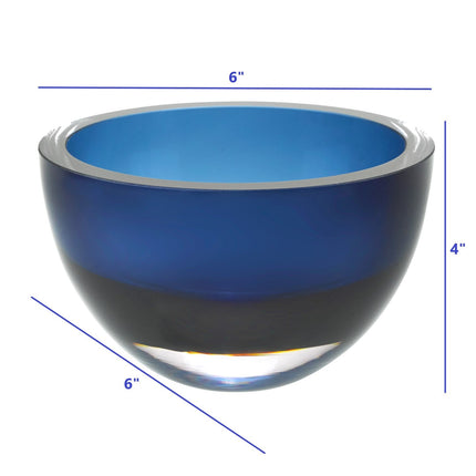 6 Mouth Blown European Made Lead Free Midnight Blue Crystal Bowl HomeRoots