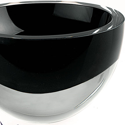 6" Black Mouth Blown Crystal Thick Walled Bowl HomeRoots
