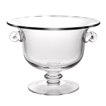 11" Clear Mouth  Blown Crystal Round Pedestal Centerpiece Bowl HomeRoots