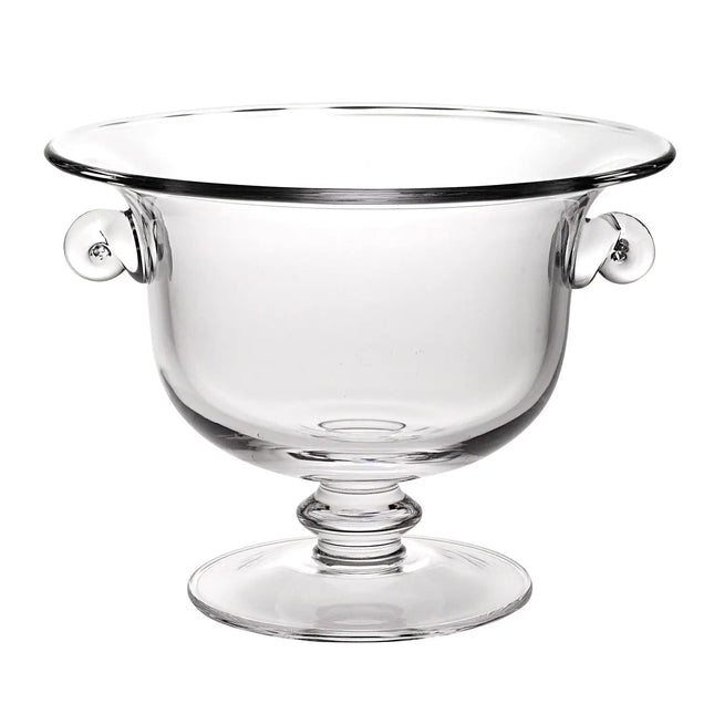 11" Clear Mouth  Blown Crystal Round Pedestal Centerpiece Bowl HomeRoots