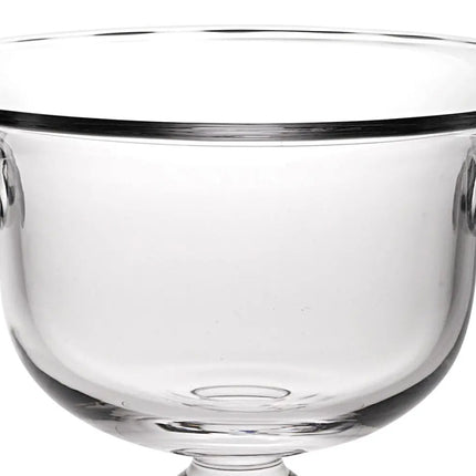 11" Clear Mouth  Blown Crystal Round Pedestal Centerpiece Bowl HomeRoots