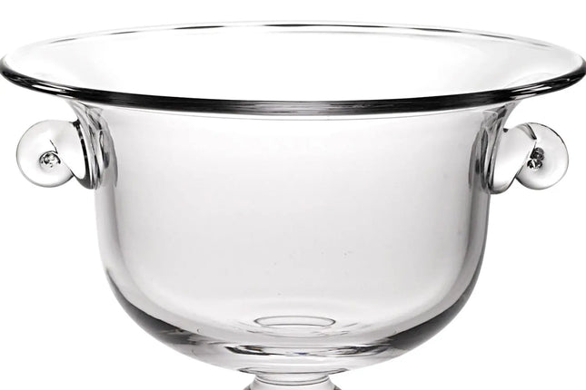 11" Clear Mouth  Blown Crystal Round Pedestal Centerpiece Bowl HomeRoots