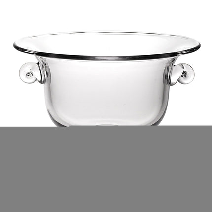 13" Clear Lead Free Crystal Round Pedestal Centerpiece Bowl With Handles HomeRoots