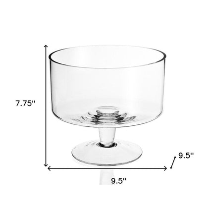 10" Clear Mouth Blown Crystal Round Trifle Bowl HomeRoots