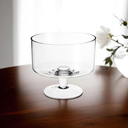 10" Clear Mouth Blown Crystal Round Trifle Bowl HomeRoots