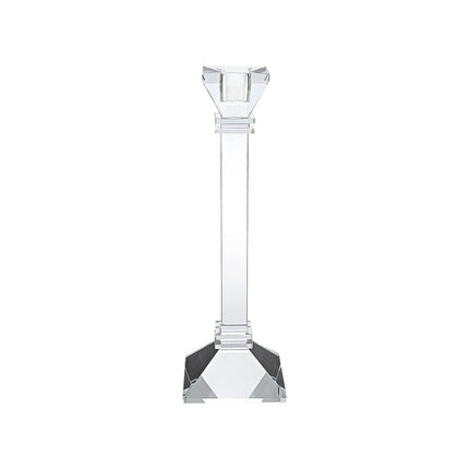 Set of Two Clear Crystal Tabletop Taper Candlesticks HomeRoots