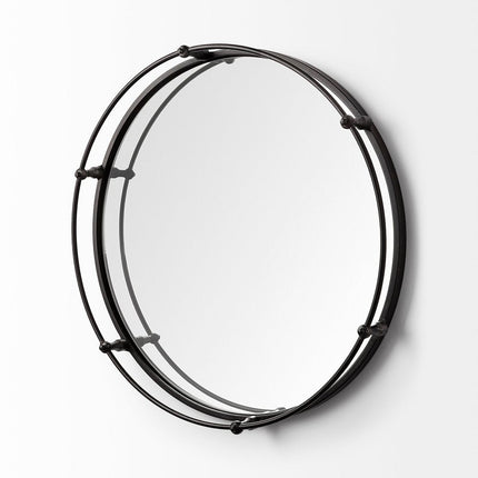 24" Silver Round Metal Indoor Outdoor Tray With Handles HomeRoots