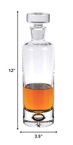 Mouth Blown European Crystal Round Decanter 28 Oz HomeRoots
