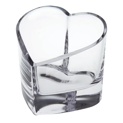 5" Clear Mouth Blown European Crystal Heart Bowl HomeRoots