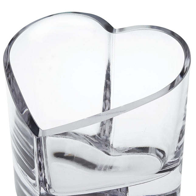 5" Clear Mouth Blown European Crystal Heart Bowl HomeRoots