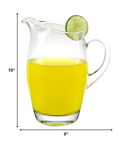 9 Mouth Blown Crystal Barrel Water   Juice Or Iced Tea Pitcher  54 Oz HomeRoots
