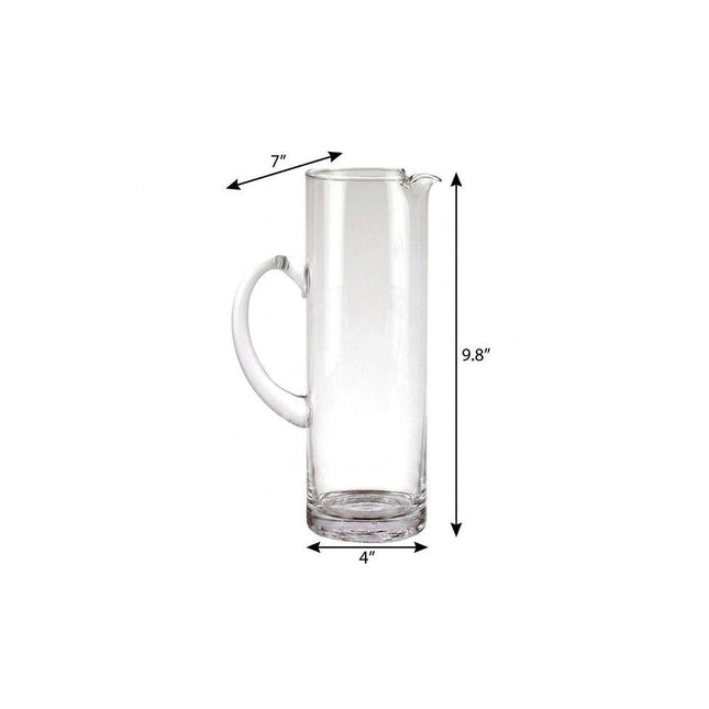 10" Clear Mouth Blown Lead Free Crystal Glass Pitcher HomeRoots
