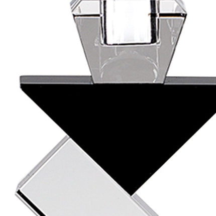 Black Crystal Geometric Tabletop Pillar Candle Holders HomeRoots