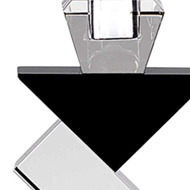 Black Crystal Geometric Tabletop Pillar Candle Holders HomeRoots