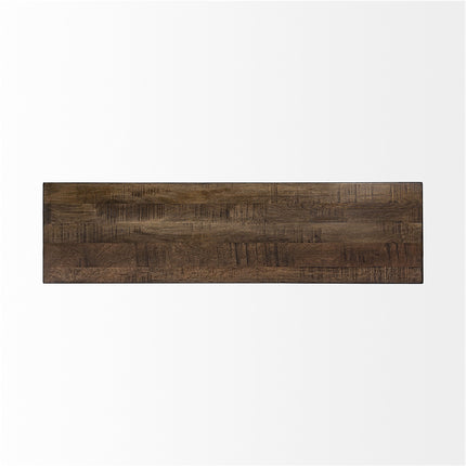 Rectangular Mango Woodmedium Brown Top And Black Iron Base Accent Bench HomeRoots
