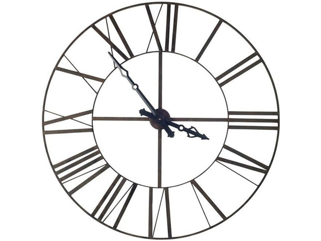 50" Circle Black Metal Skeleton Wall Clock HomeRoots