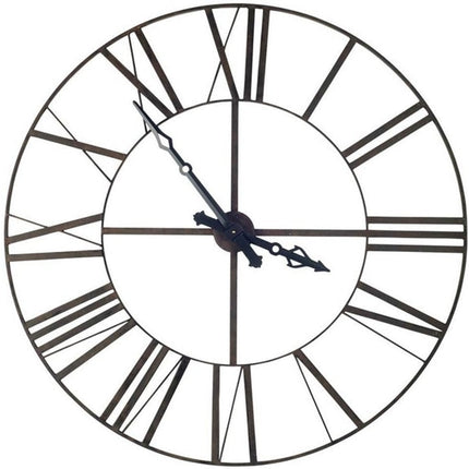 50" Circle Black Metal Skeleton Wall Clock HomeRoots