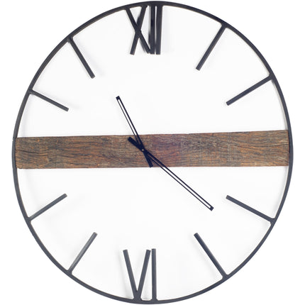 2" Circle Black Metal Skeleton Wall Clock HomeRoots
