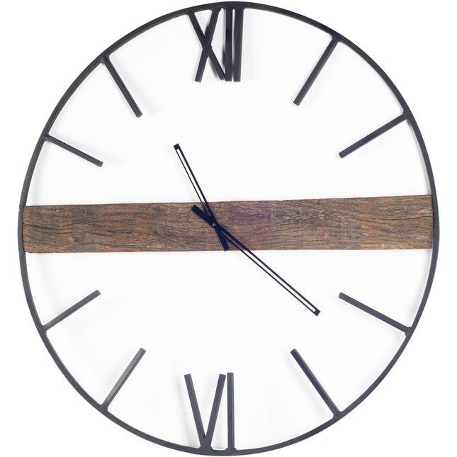 2" Circle Black Metal Skeleton Wall Clock HomeRoots