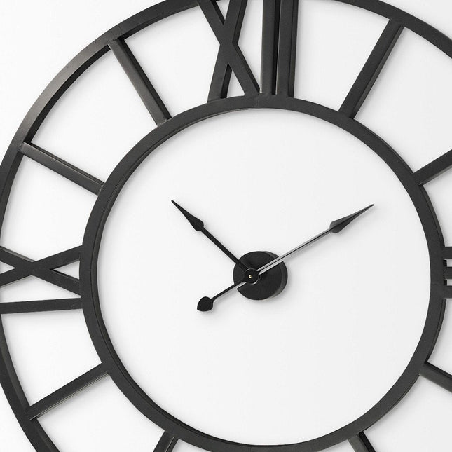 54" Round Xl Industrial Style Wall Clock With Open Face Desing HomeRoots