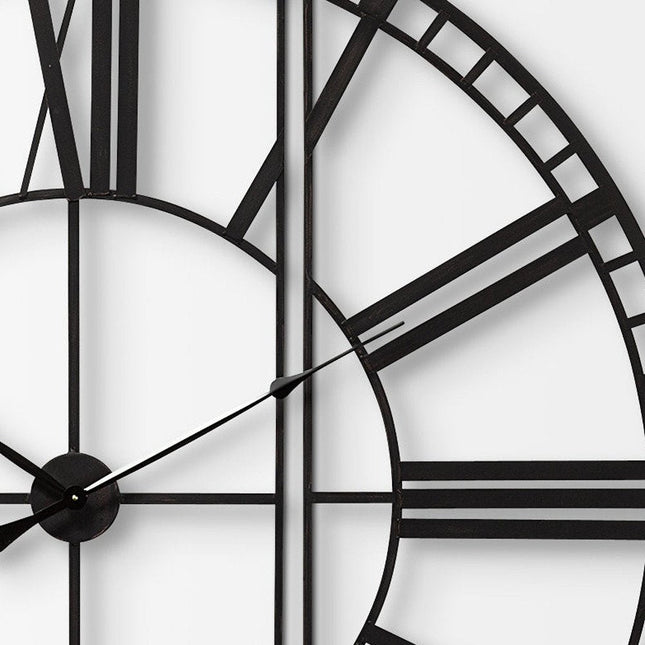 60" Round and Square Industrial Style Wall Clock HomeRoots
