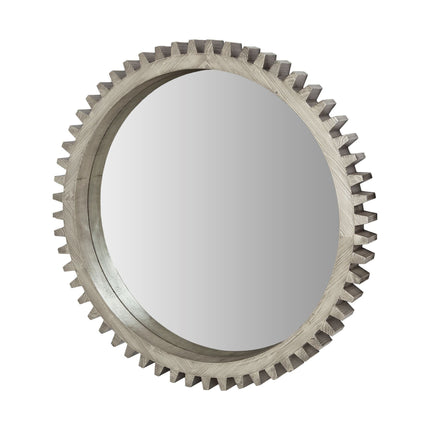 44" Silver Abstract Wood Framed Accent Mirror