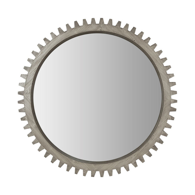 44" Silver Abstract Wood Framed Accent Mirror HomeRoots