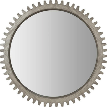 44" Silver Abstract Wood Framed Accent Mirror